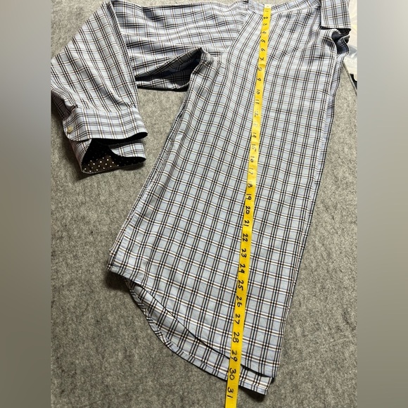 BLACK LABEL for SAKS 5th AVE. Men’s Blue plaid long sleeve button down size M. - Picture 12 of 12